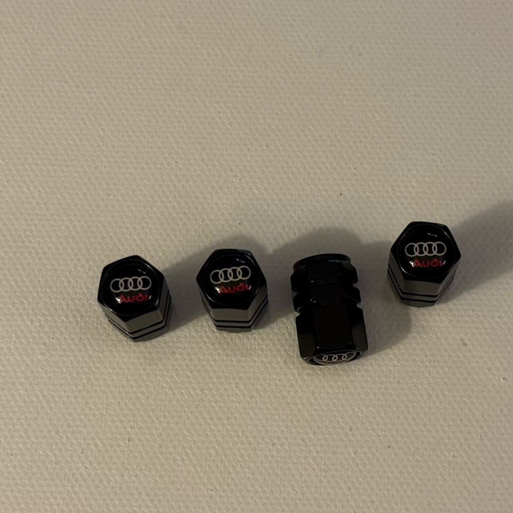 Audi Valve Stem Caps in Black Set of 4 NWT